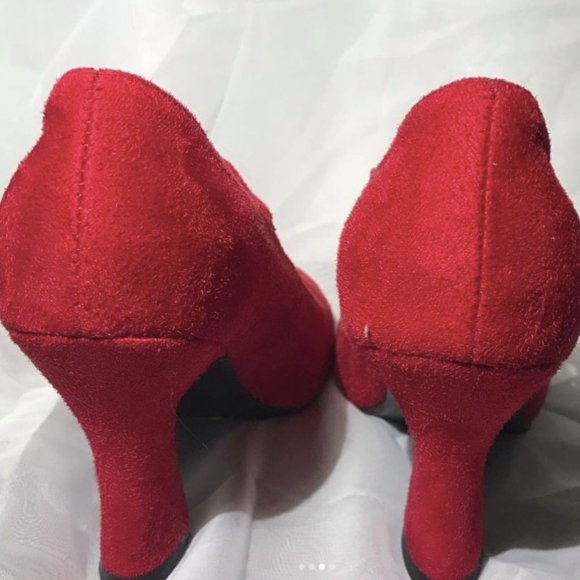 Red 60"s Style heels Cosplay Halloween Retro - Picture 3 of 6